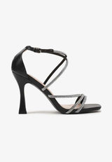 Crne sandale na tanku petu