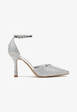 Silver štikle na tanku petu