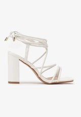 White block heel sandals