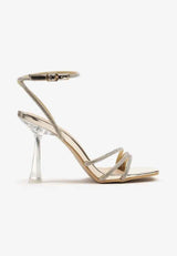 Black sandals with thin heels