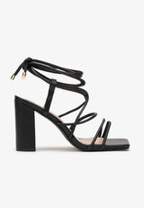 Black block heel sandals