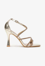 Zlatne sandale na tanku petu