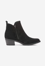Black block heel ankle boots