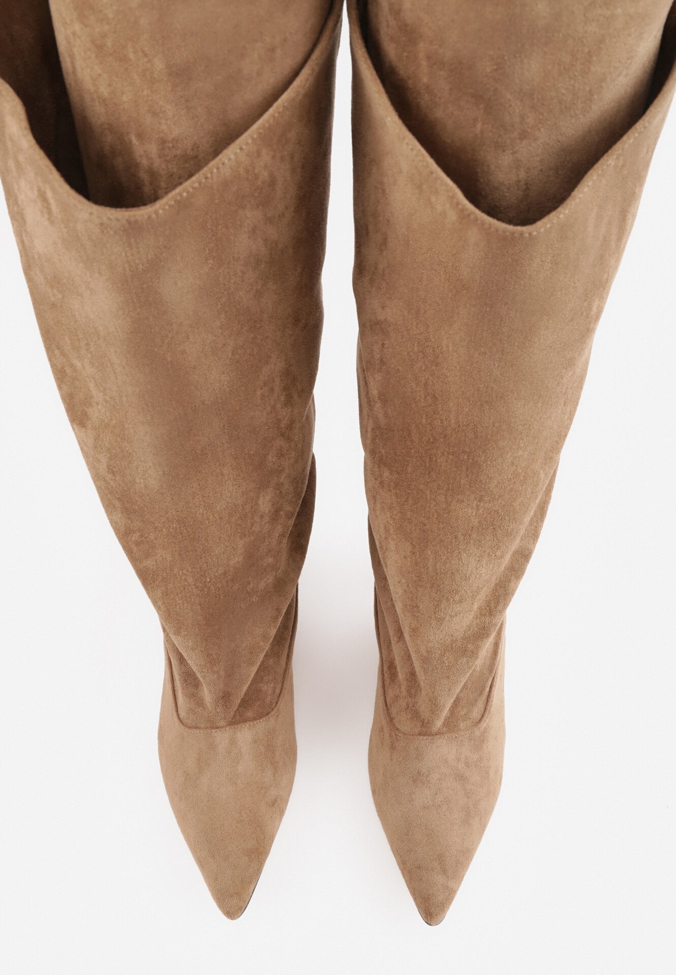 Khaki visoke čizme na tanku petu