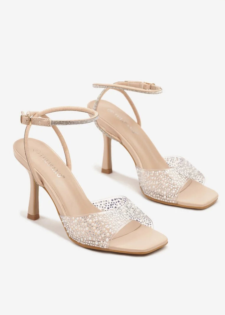 Bež sandale na tanku petu - Cipelice