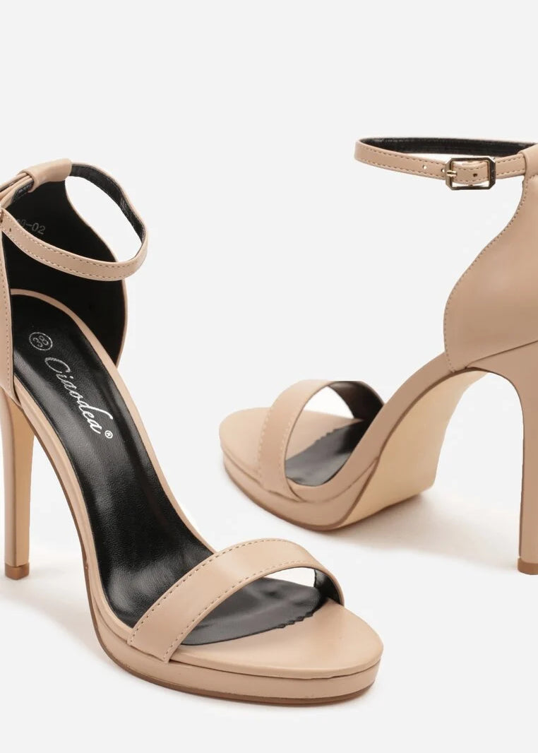 Bež sandale na tanku petu - Cipelice