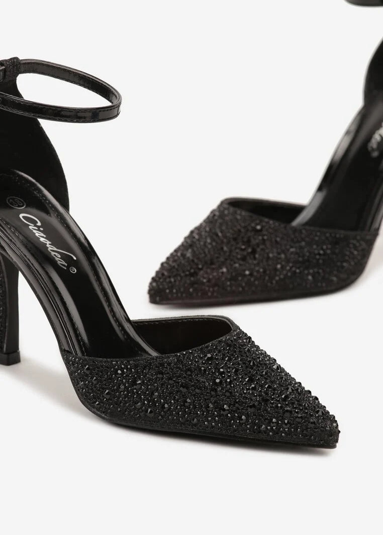 Crne štikle na tanku petu - Cipelice