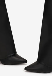 Black block heel high boots