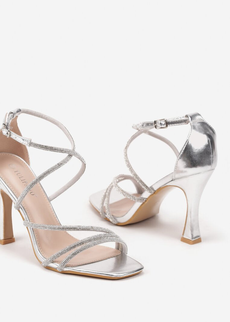 Silver sandale na tanku petu - Cipelice
