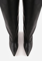 Black high-heeled boots