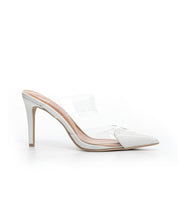 Beige heels on a thin heel