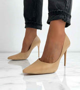 Bež salonke na tanku petu