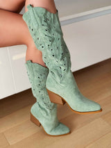 Zelene čizme na blok petu