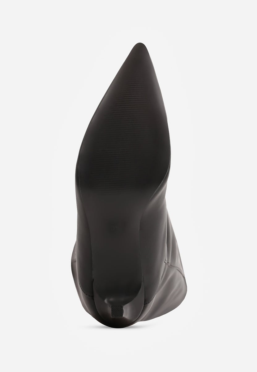 Black high-heeled boots