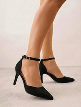 Black heels on a thin heel