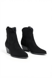 Black block heel ankle boots