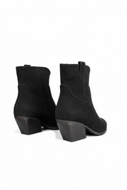 Black block heel ankle boots