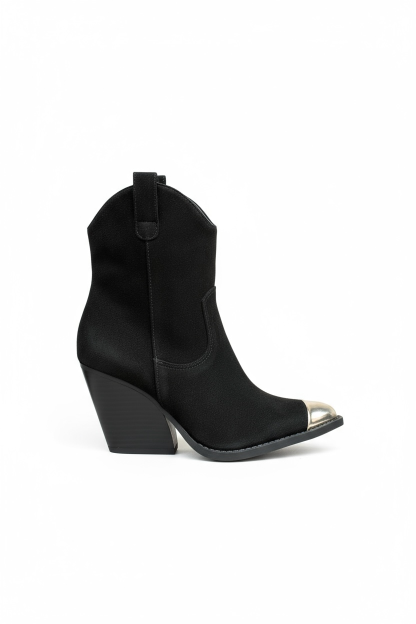 Black ankle boots with block heels