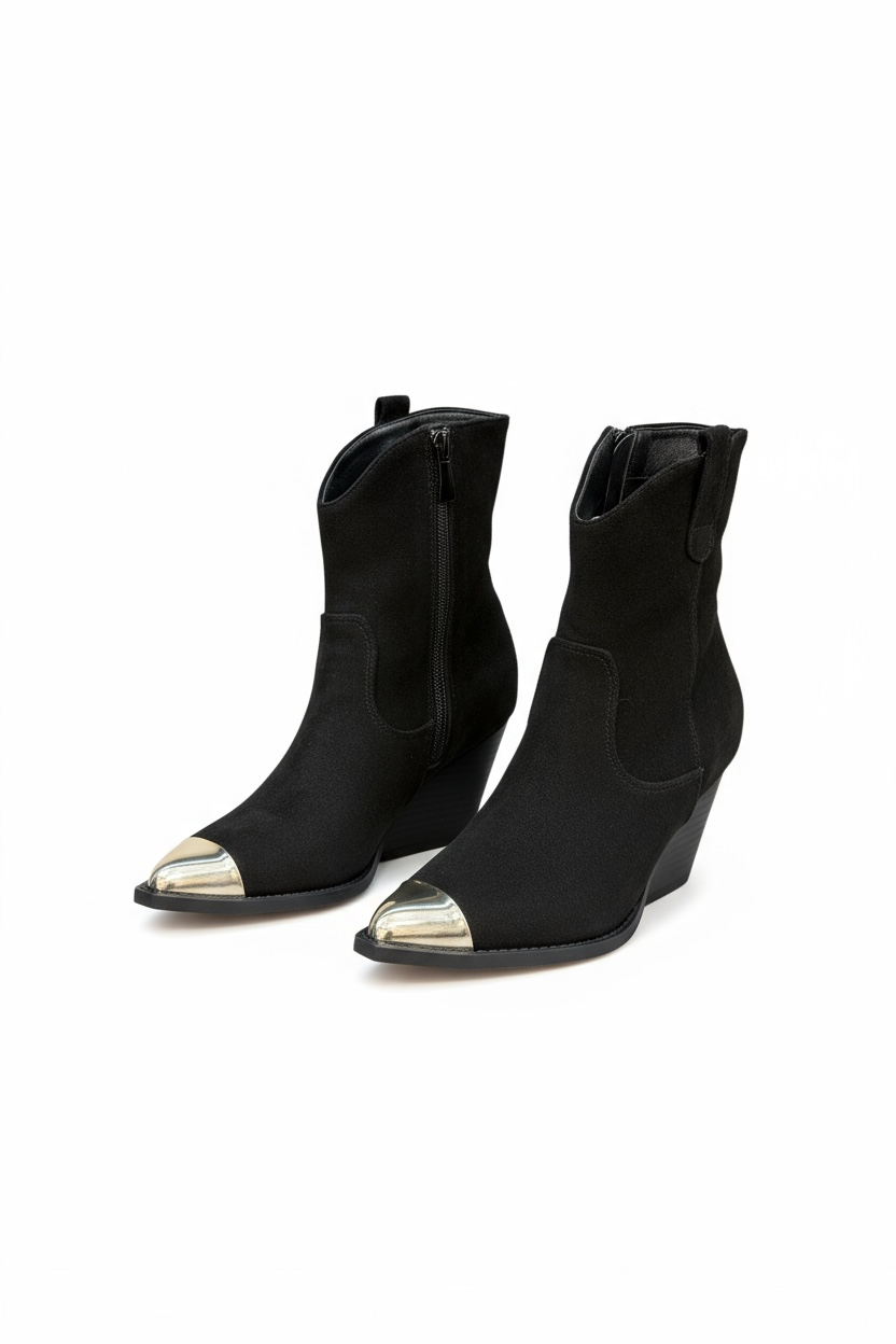 Black ankle boots with block heels