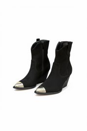 Black ankle boots with block heels