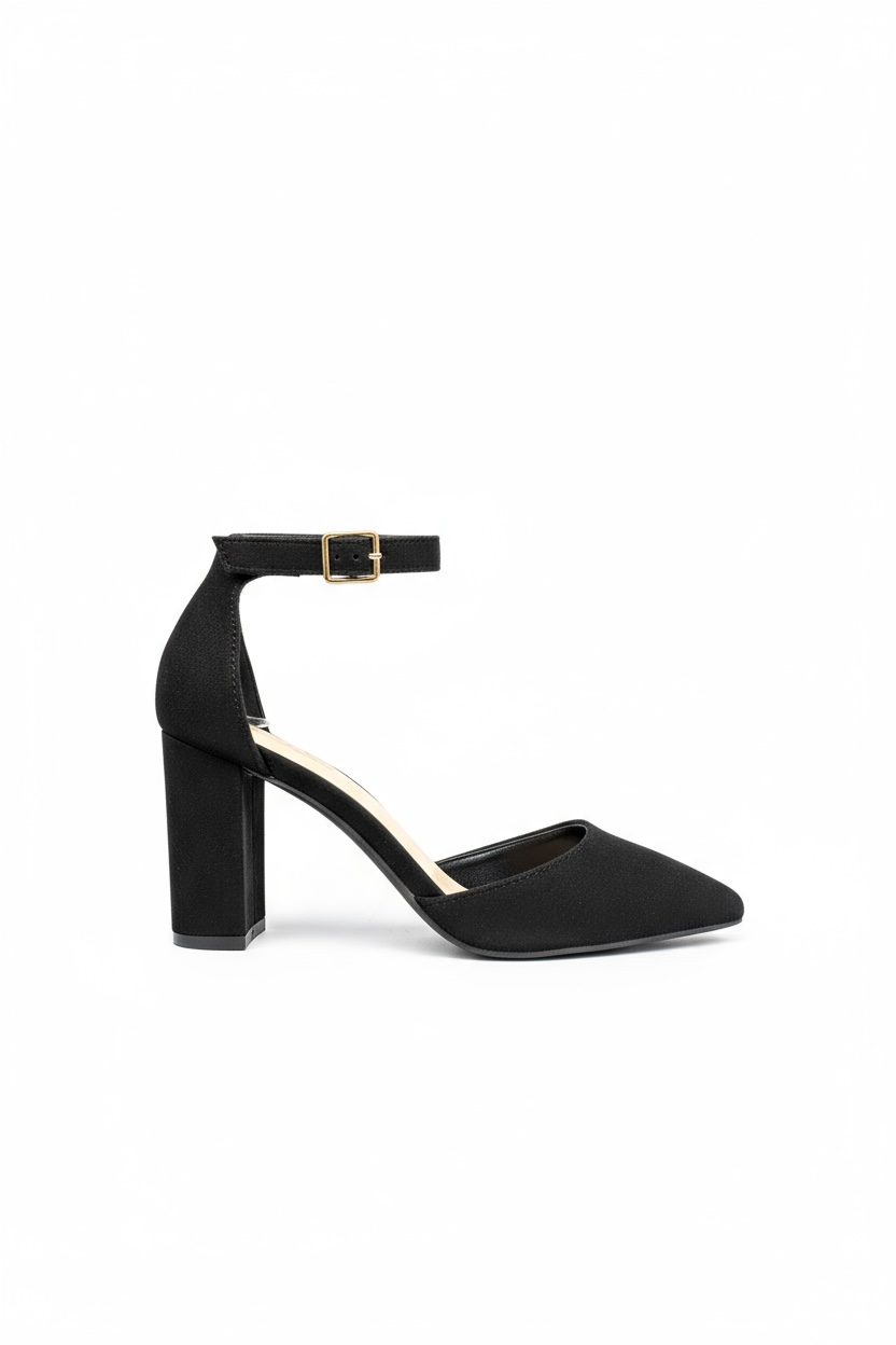 Black sandal with block heel