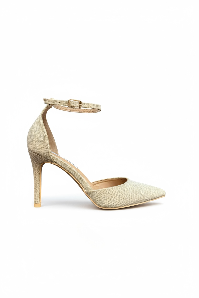 Black sequined stilettos with a thin heel