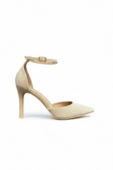 Zlatne šljokičaste štikle na tanku petu