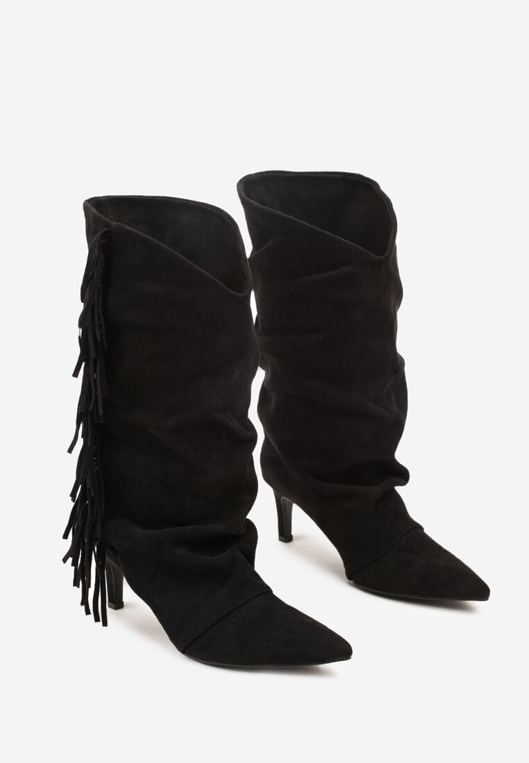 Crne čizme na tanku petu