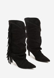 Crne čizme na tanku petu