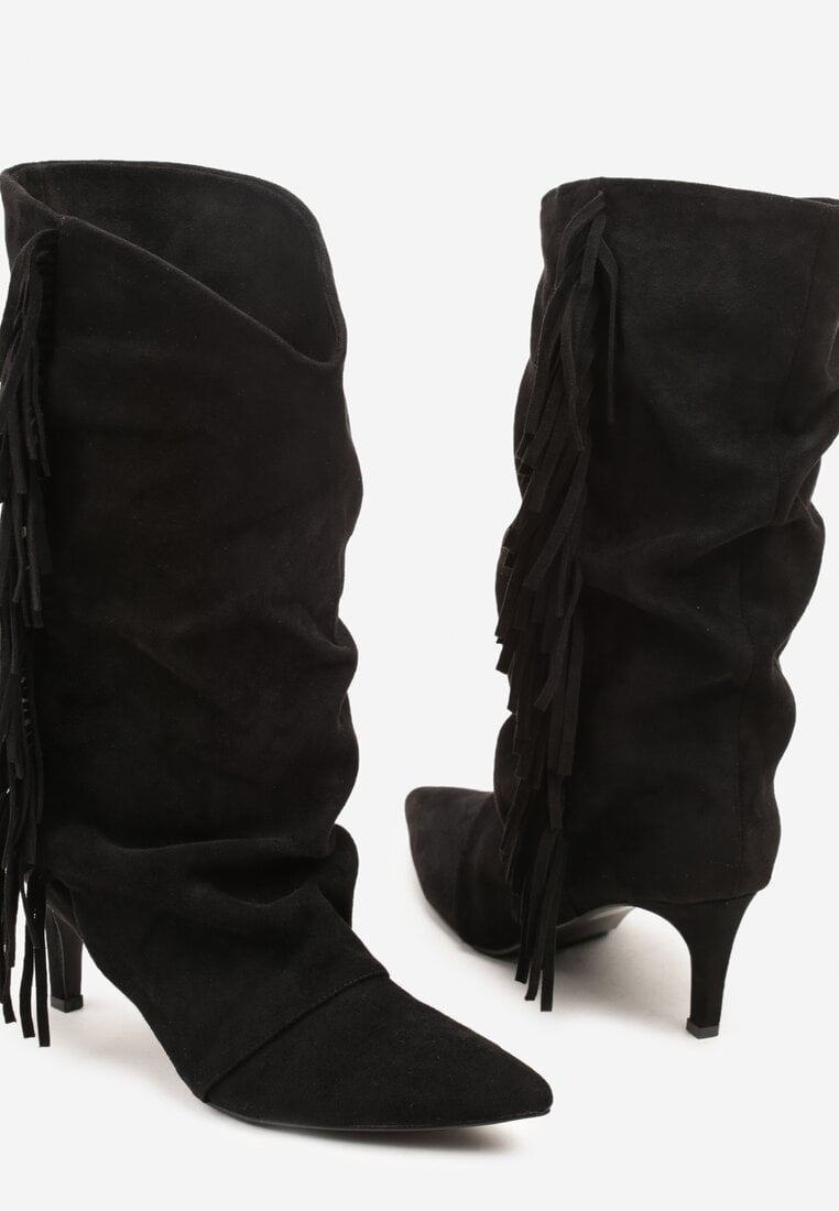 Crne čizme na tanku petu