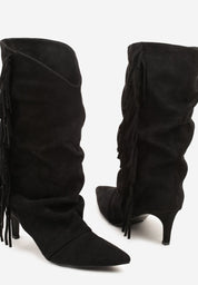 Crne čizme na tanku petu