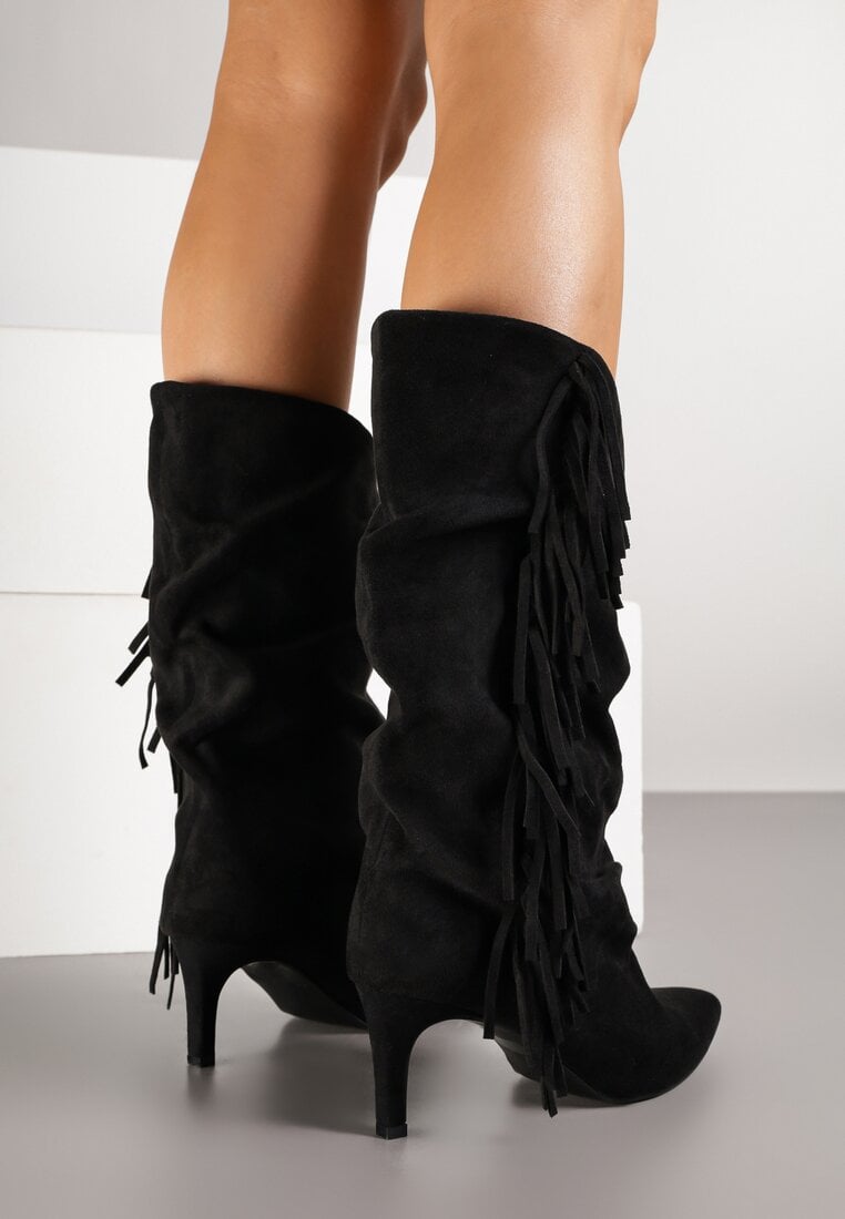 Crne čizme na tanku petu