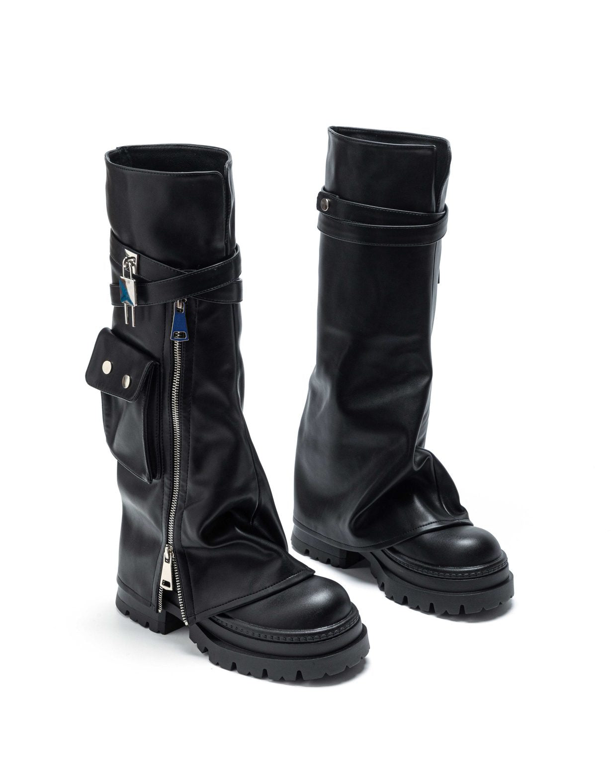 Crne visoke biker čizme