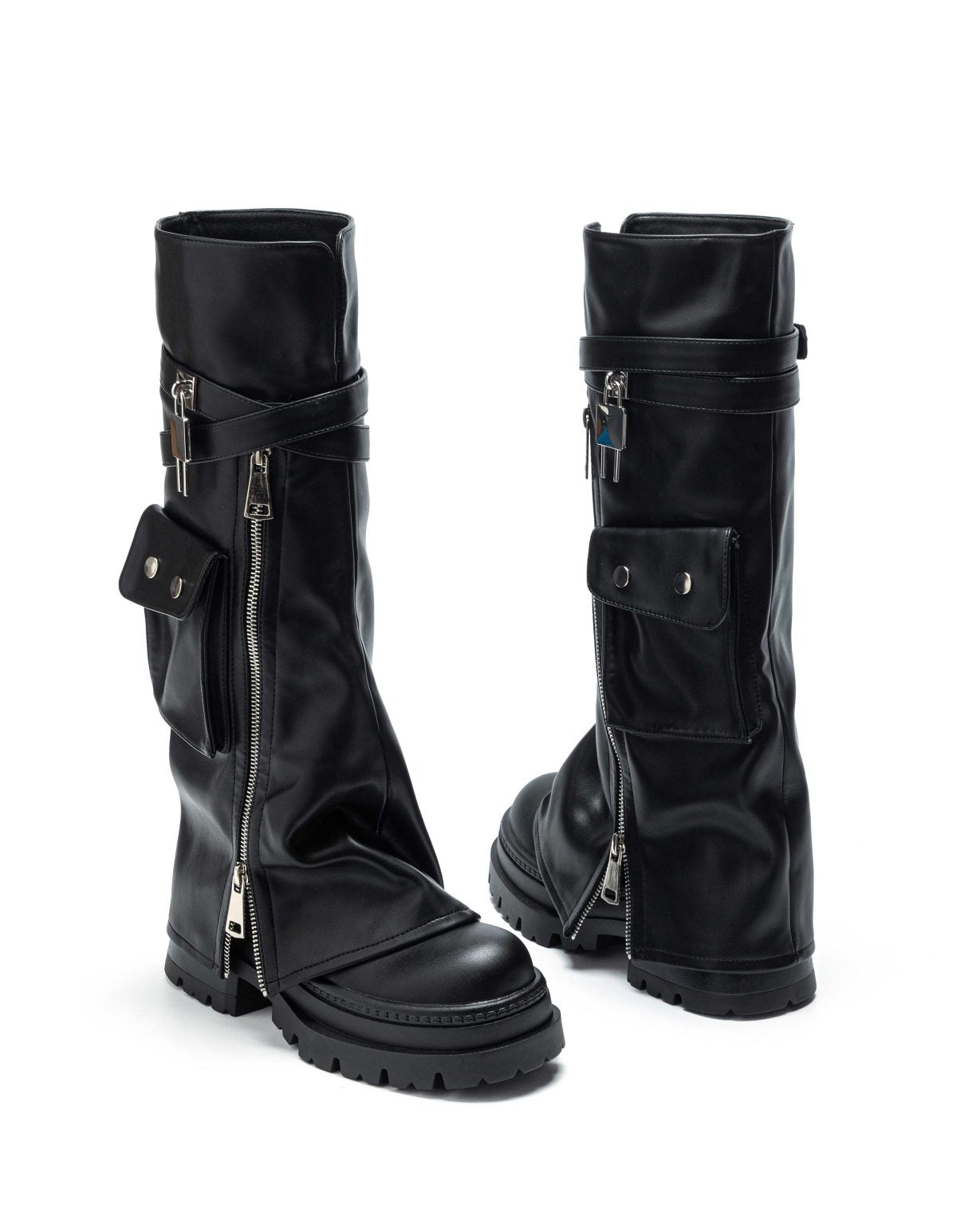 Crne visoke biker čizme