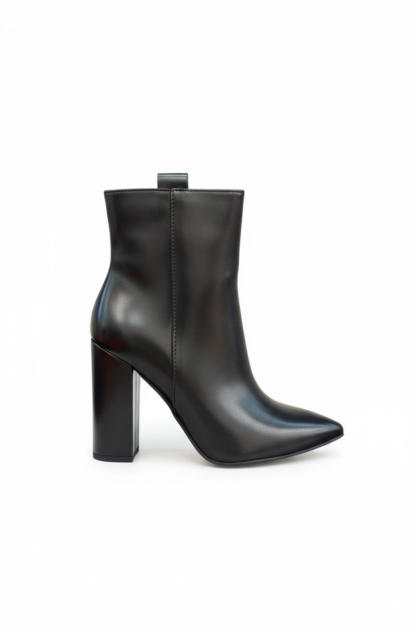 Black ankle boots with block heels