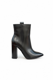 Black ankle boots with block heels
