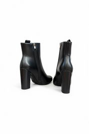 Black ankle boots with block heels