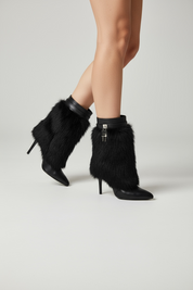 Crne čizme na tanku petu