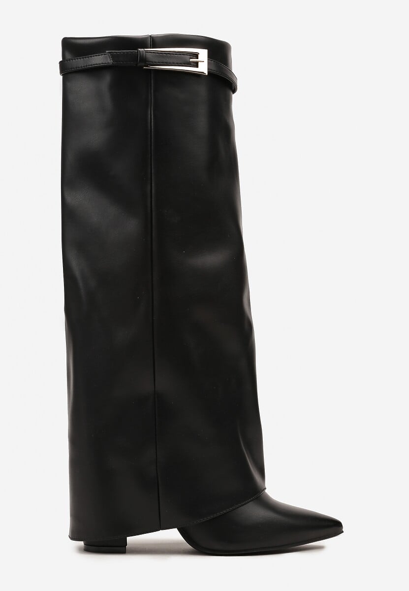 Crne visoke čizme na blok petu