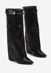 Crne visoke čizme na blok petu