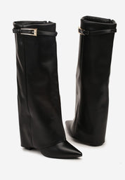 Crne visoke čizme na blok petu