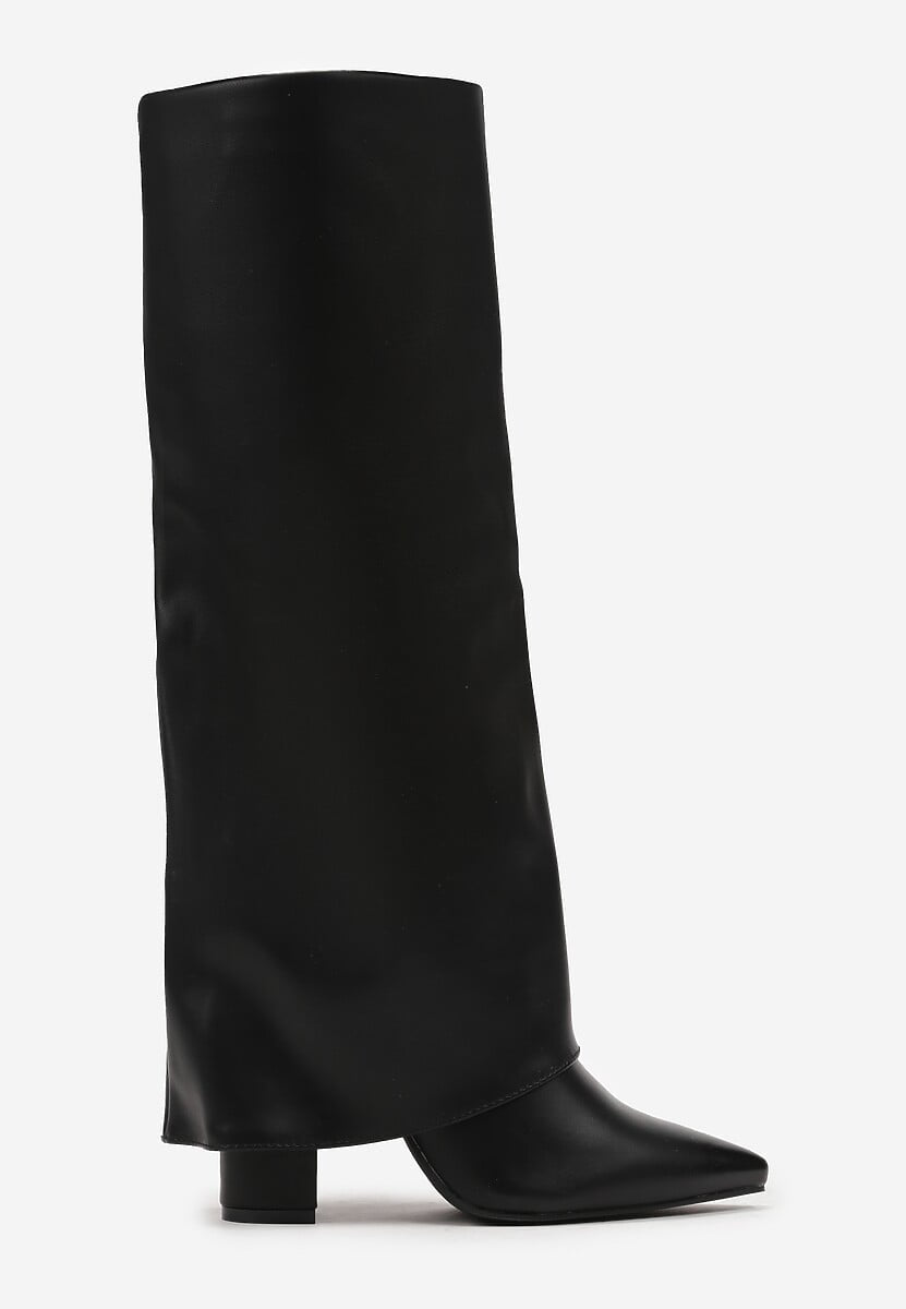 Crne visoke čizme na blok petu