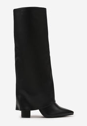 Crne visoke čizme na blok petu