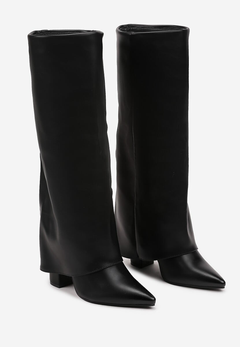 Crne visoke čizme na blok petu
