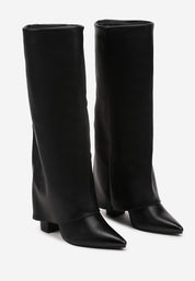 Crne visoke čizme na blok petu