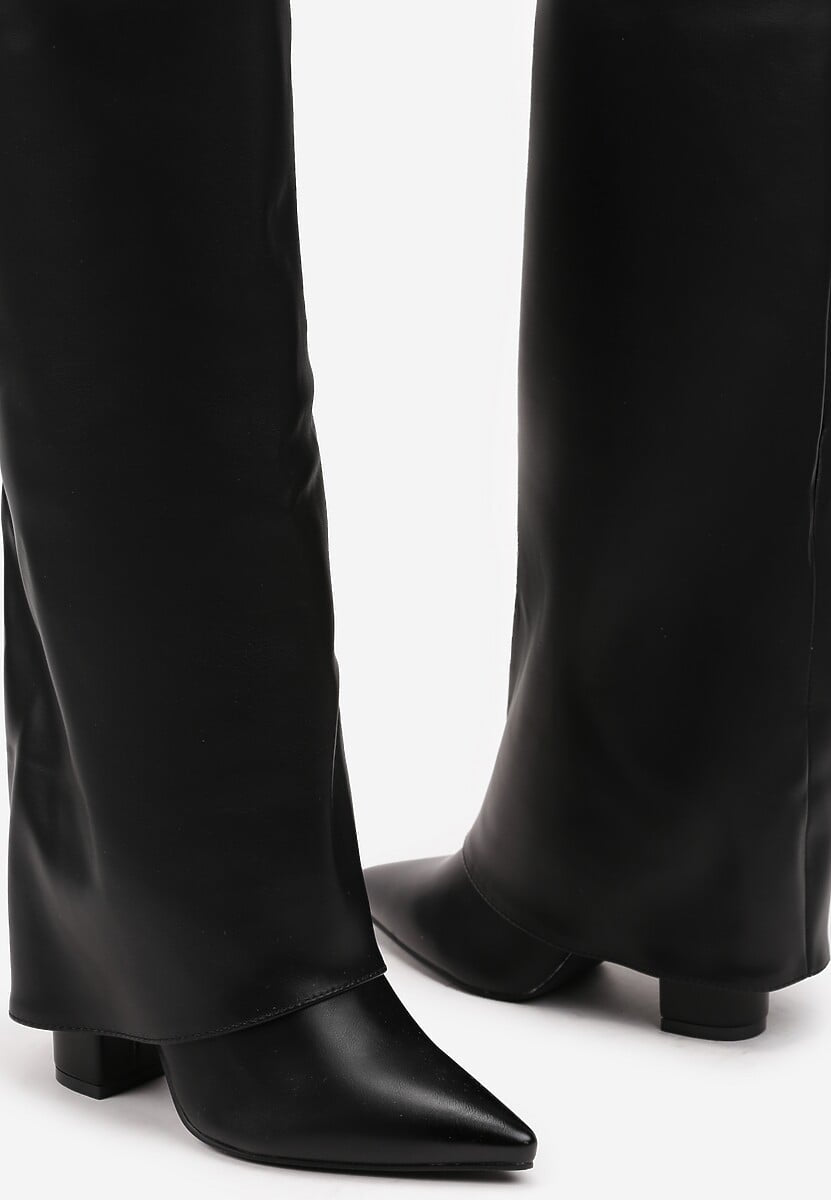 Crne visoke čizme na blok petu