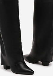 Crne visoke čizme na blok petu