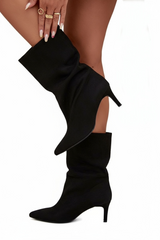 Crne čizme na tanku petu