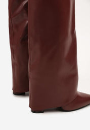 Bordo visoke čizme na blok petu