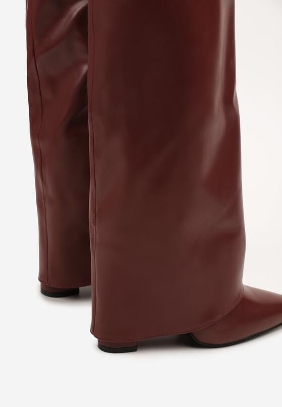 Bordo visoke čizme na blok petu